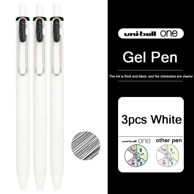 uni-ball one Mitsubishi Limted Gel Pen,Black/Red/Blue/Navy Blue Core Black Technology Signing Canetas for homework,test,meeting