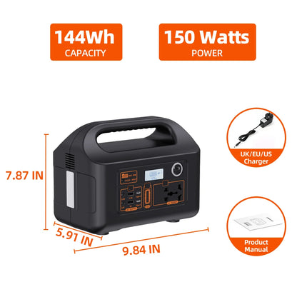 150W Portable Power Station Power Generator 110V 220V LED Light Emergency Solar Power Bank for Outdoor Camping Travel