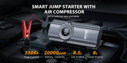 Car 3500A Portable 12V Jump Starter Power Bank 12V Auto Battery Charger Booster Starting Device with Air Compressor 4 in 1