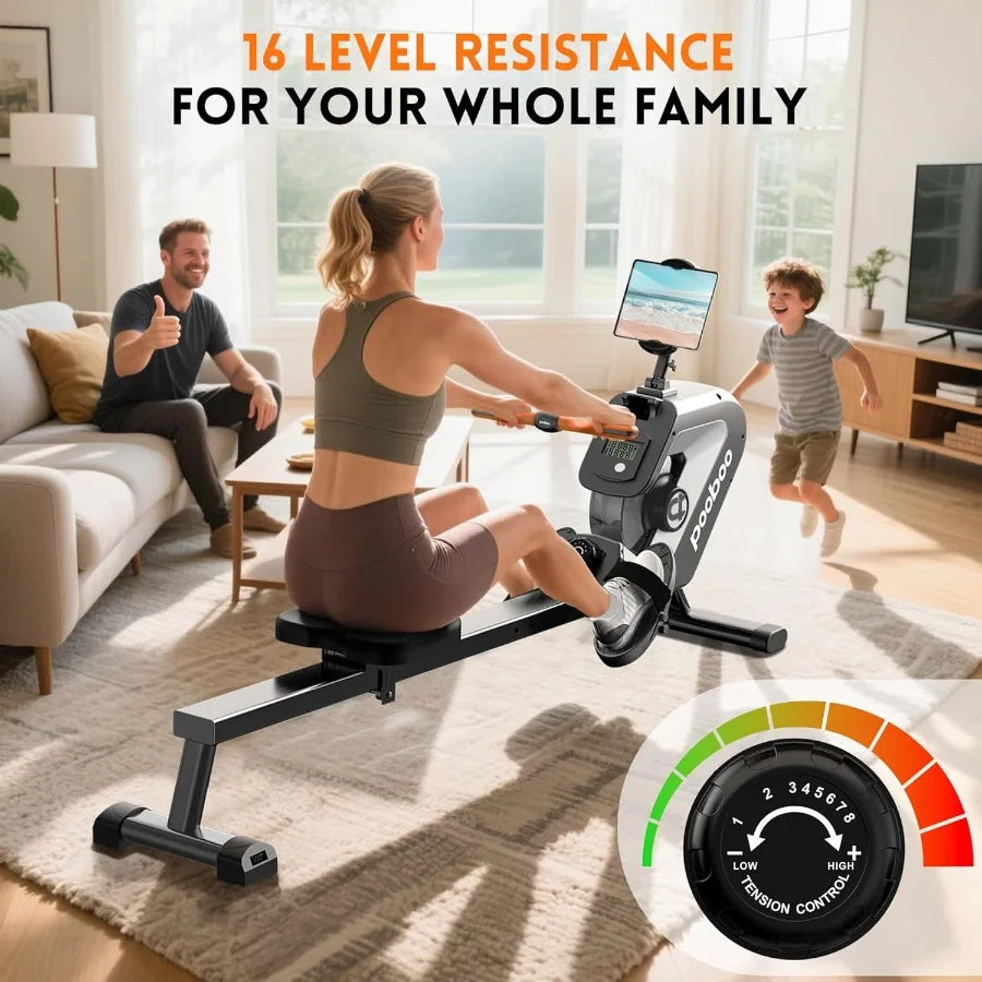HighPerformance Magnetic Rowing Machine for Home Fitness with APP Connectivity and LCD Monitor Supports Tablet Holder Ideal for