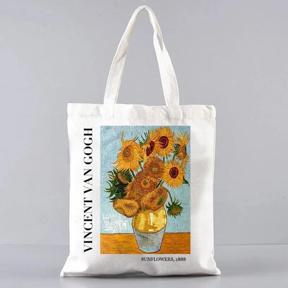 Vincent Van Gogh Capacious Tote Bag Casual Portable Shoulder Bag Lightweight Shopping Bag Big Reusable Canvas Bag Gift for Girls