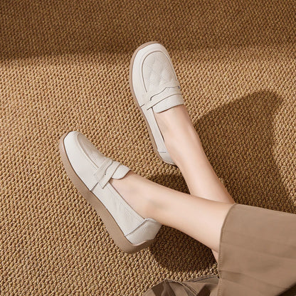 AIYUQI Women Genuine Leather Loafers Flat Slip‑on Comfort Mother Shoes Casual Ladies Moccasins Daily Walking Shoes Women