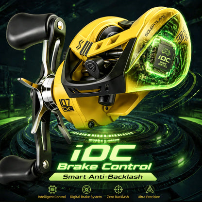 Sougayilang iDC Smart Brake Dropshot Baitcasting Reel 7.1:1 Gear Ratio Anti-Exploding Line Fishing Reel Max Drag 15kg Saltwater