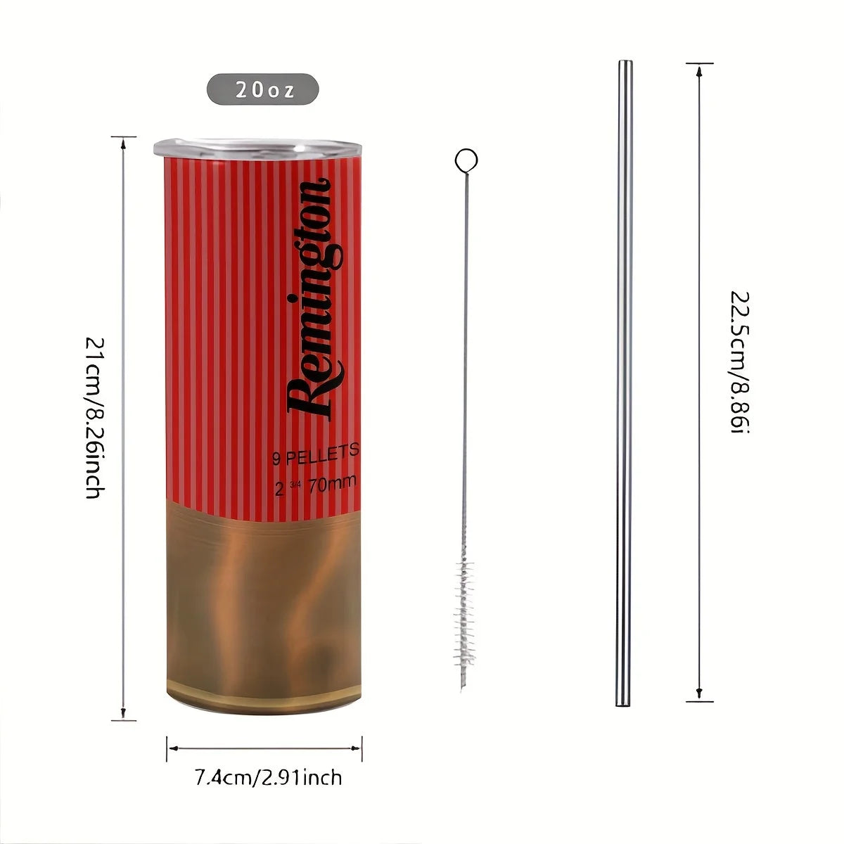 1pcs Bullet 20oz Stainless Steel Tumbler with Straw , Leakproof Travel Cup Gift for Christmas