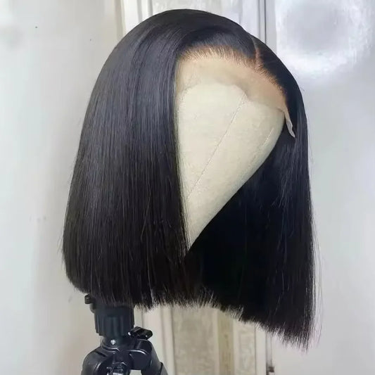 200Density Straight Short Bob 5x5 HD Lace Front Human Hair Wigs 4x4 Lace Closure Wig Brazilian Black Wig For Women Cheap On Sale