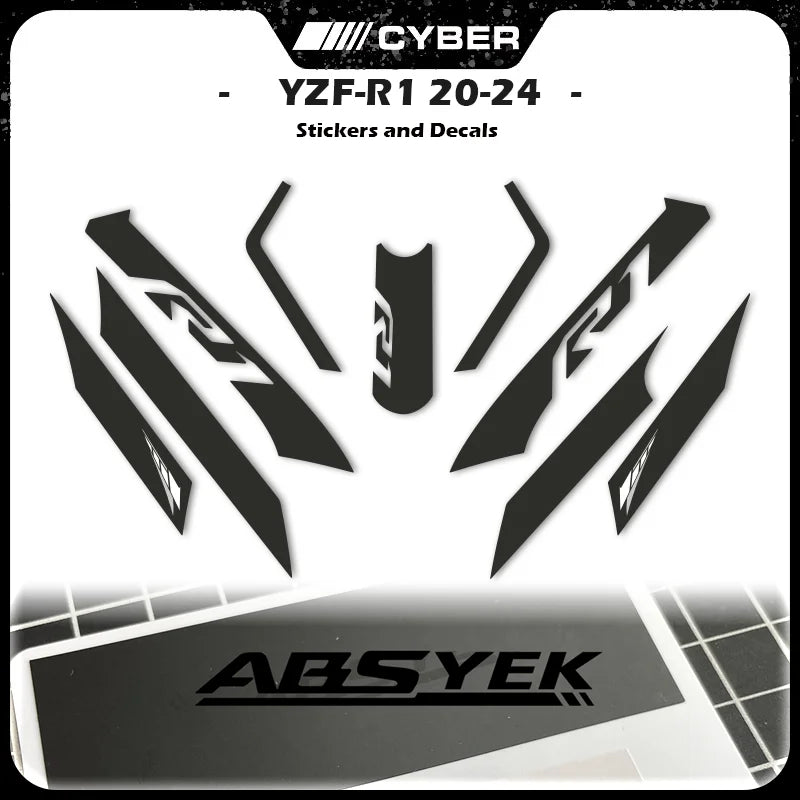 Fairing Shell Sticker Decal Hollow Line Design Front Full Vehicle Sticker All Logos For YAMAHA YZFR1 YZF-1000 R1 2020-2023