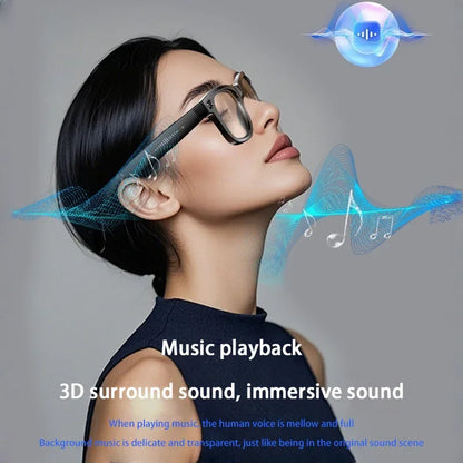 HIWEGO New Smart Glasses 8MP HD Camera AI Glasses Photo Video Recording Waterproof Mini Anti-blue Camera Glasses for Man Women