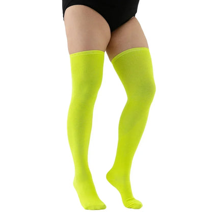 TRALOW  Plus Size Thigh High Socks Extra Large Stripe Over Knee High Stockings for Women Comfortable and Warm For Cosplay Yoga