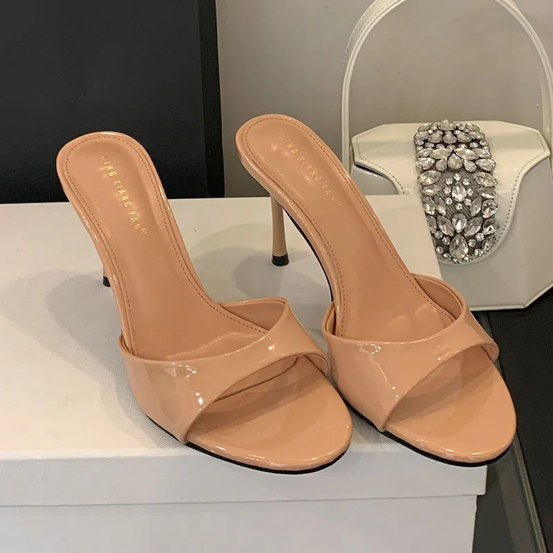 2026 New Slip On Women Stiletto Heels Shoes Female Slides Footwear Luxury Fashion Round Toe Ladies High Heels Pumps Shoes