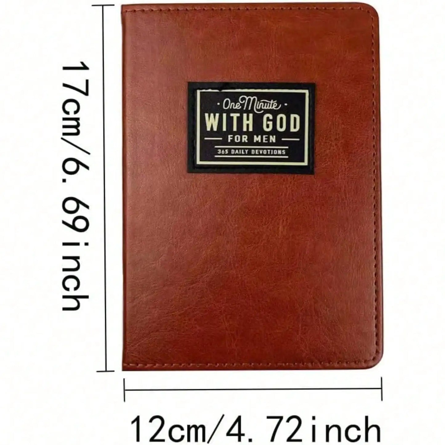 One Minute WITH GOD For Men, 365 Days Of Daily Prayer Brown Book, Bible Prayer Tracking Diary