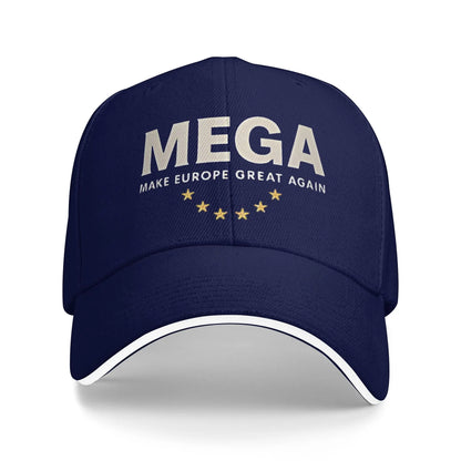 MEGA Make Europe Great Again  Baseball Cap Classic Unisex Men Trucker Hat Dropshipping Custom Logo Hiking Fishing Baseball Caps