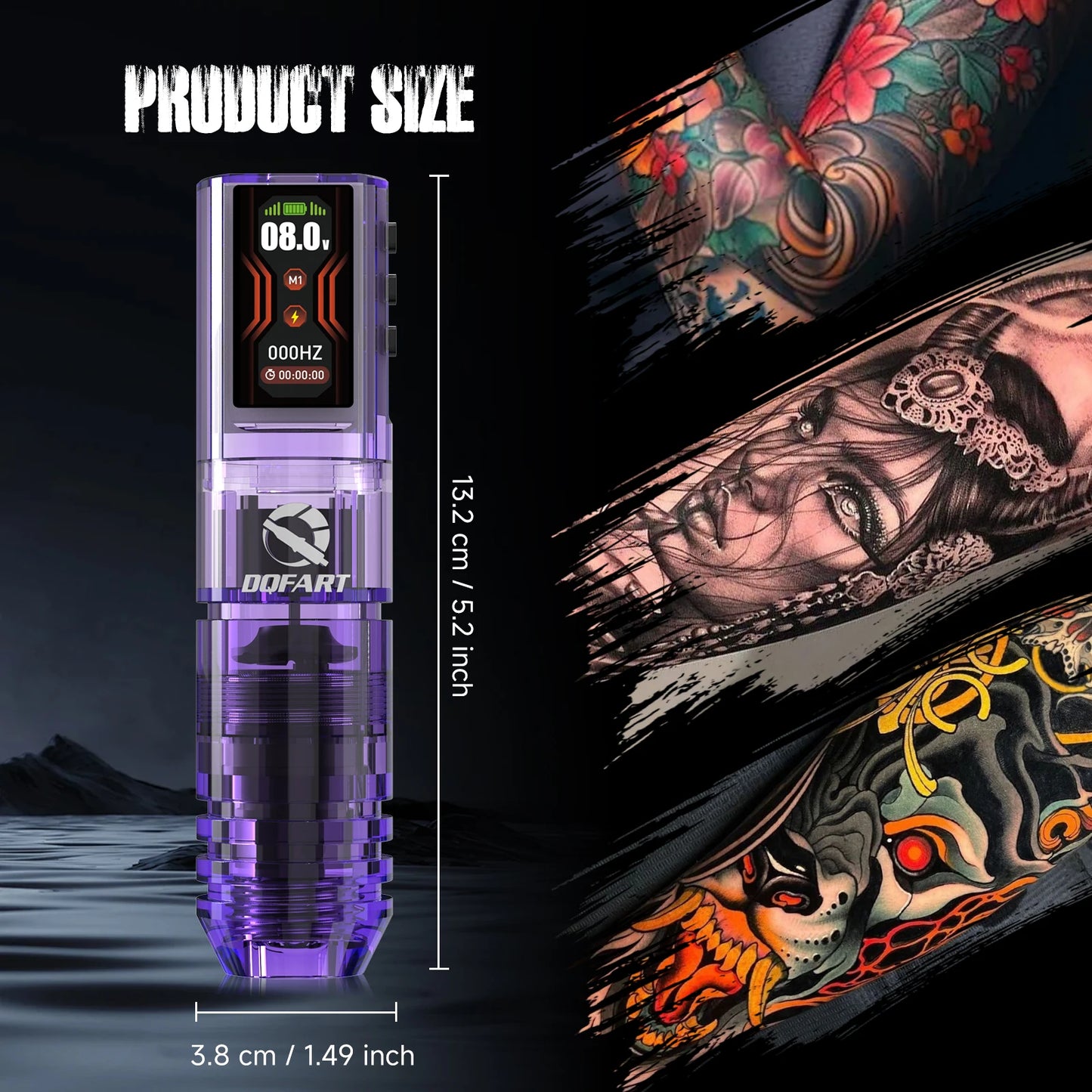 DQFART All-New Upgrade Wireless Tattoo Machine Kit Tattoo Needles Ink Tattoo Pen Suitable for Tattoo Beginners Tattoo Artists
