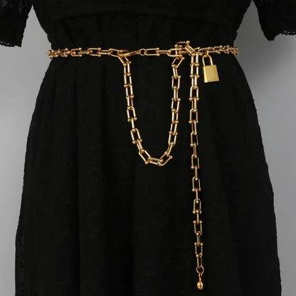2025 New round gold color silver color alphabet belt luxury dress long waist chain  designer belt women's fashion accessories
