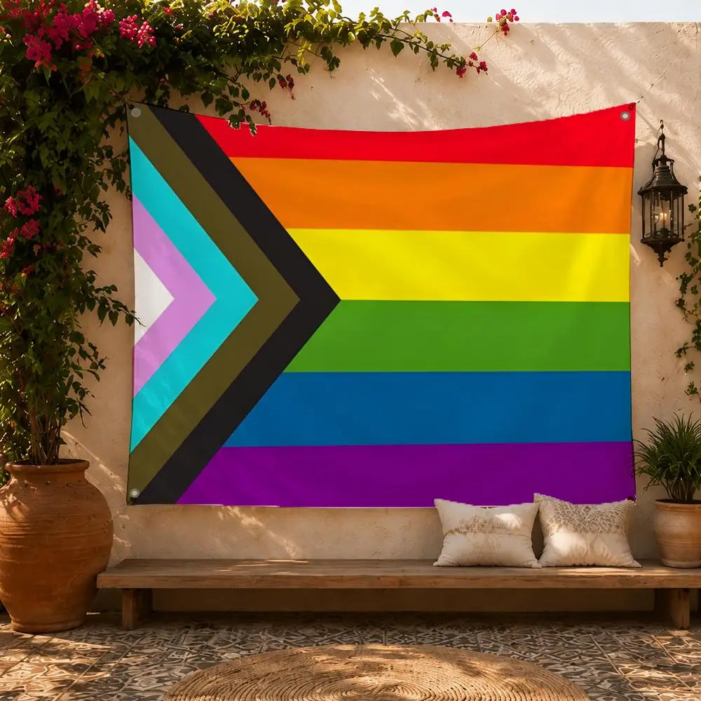 L-LGBT Gay Rainbow Pride Flags Home Yard & Garden Decor Banner - Indoor Outdoor Wall Hanging Flag