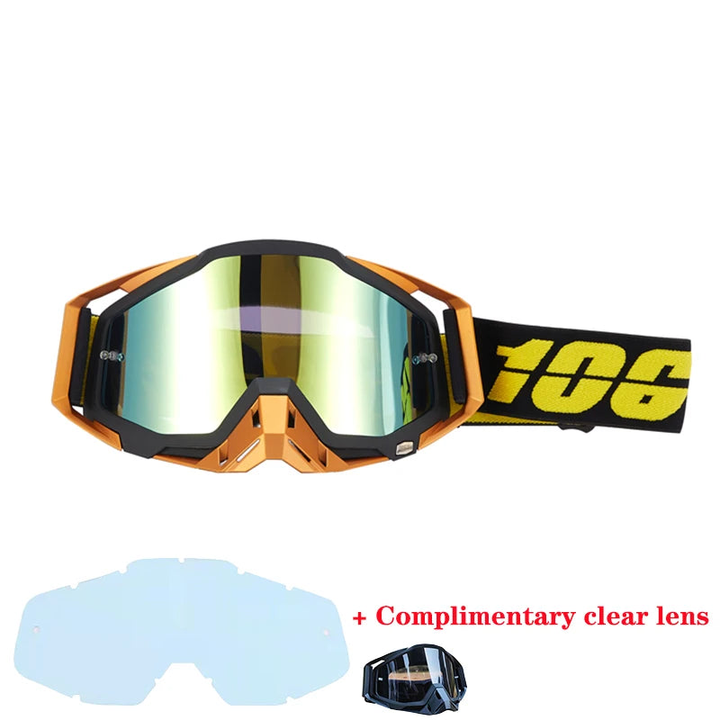 Motorcycle glasses MTB off-road goggles replacement lens single layer glasses bag
