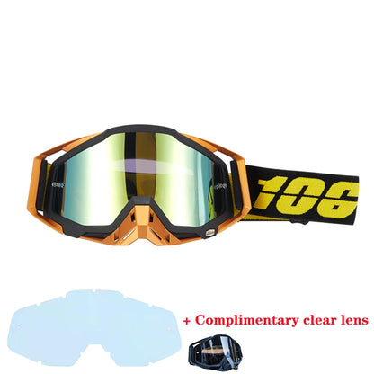 Motorcycle glasses MTB off-road goggles replacement lens single layer glasses bag