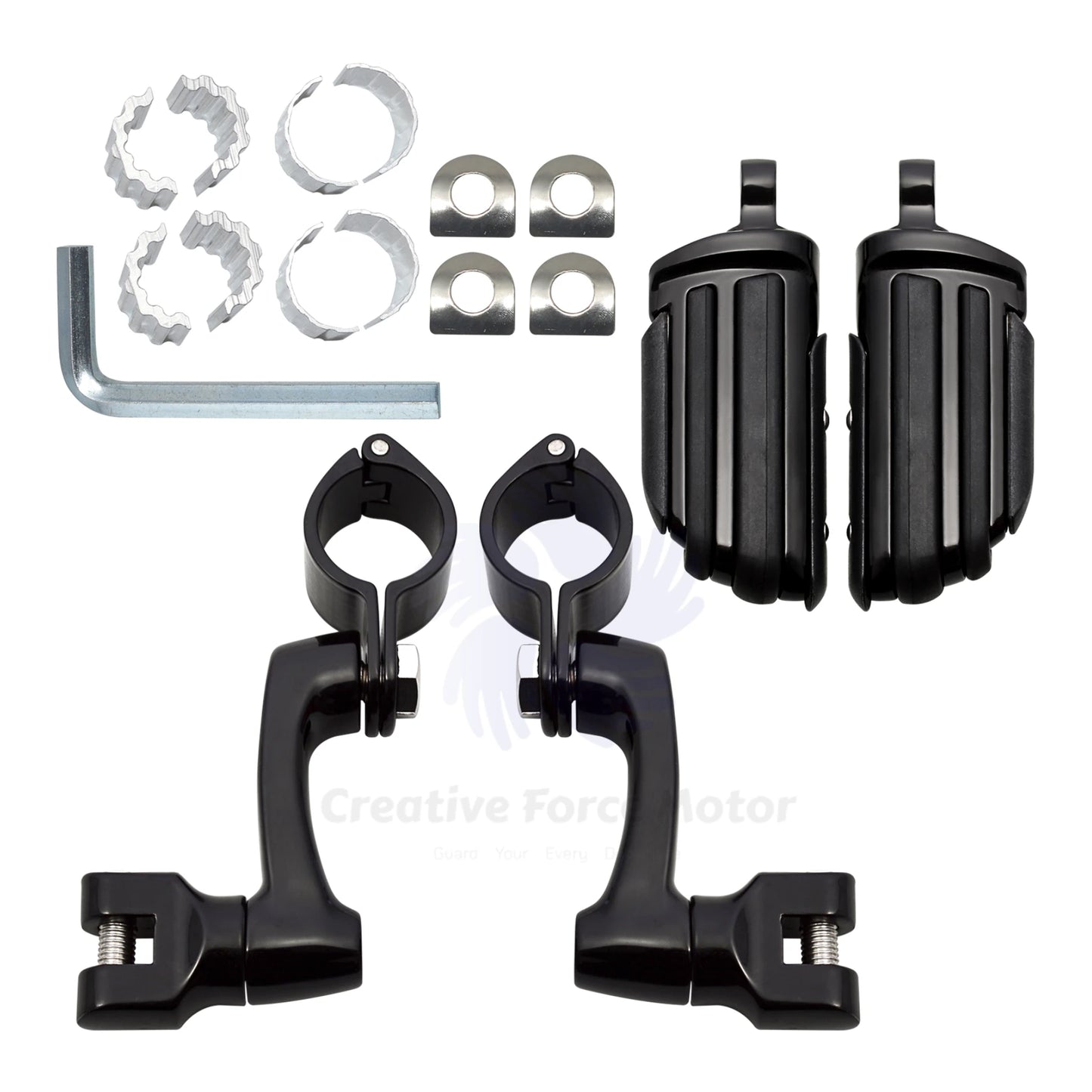 Motorcycles 25-35mm Clamp Engine Guard Highway Foot Pegs For Harley Honda Yamaha Kawasaki Road King Street Glide 3 Davidson Dyna
