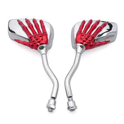 Universal Motorcycle Skull Hand Claw Rear-View Side Mirror Universal Fit Mirror Bolt For Street Sport Bike Chopper Cruiser