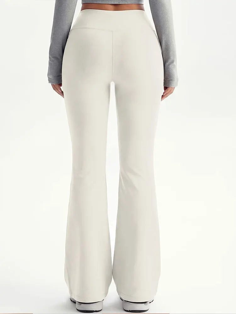 Soft Yoga Flared Pants Fitness Wide Leg Sports Pants High Waist Hip Lifting Boot Cut Trousers For Cycling Fitness Yoga Pilates