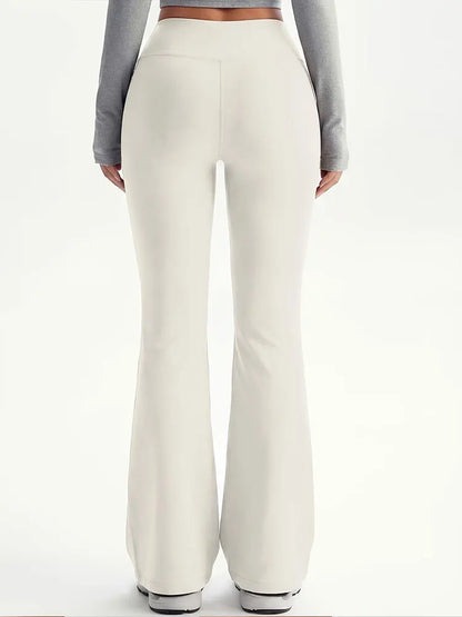 Soft Yoga Flared Pants Fitness Wide Leg Sports Pants High Waist Hip Lifting Boot Cut Trousers For Cycling Fitness Yoga Pilates