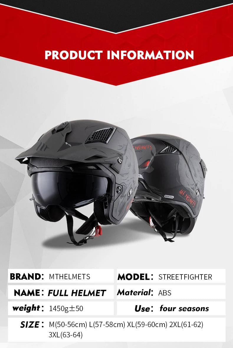 MT New Full Face Helmet Motorcycle Helmets Modular High Quality DOT ECE Approved Personality Off Road Moto Helmets Fashion