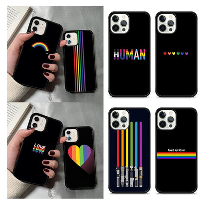 Rainbow Pride Phone Case For iPhone 17 Air 14 15 16 16e 13 12 Max Cover For Apple 14 15 16 16e 11 Pro Max Plus Coque