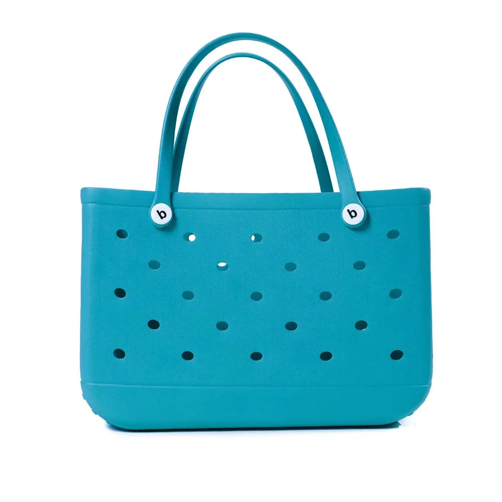L/XL Beach Bags EVA Rubber Waterproof Tote Bag Storage Baskets Travel Shopping Shoulder Solid Color Fashion Handbag women