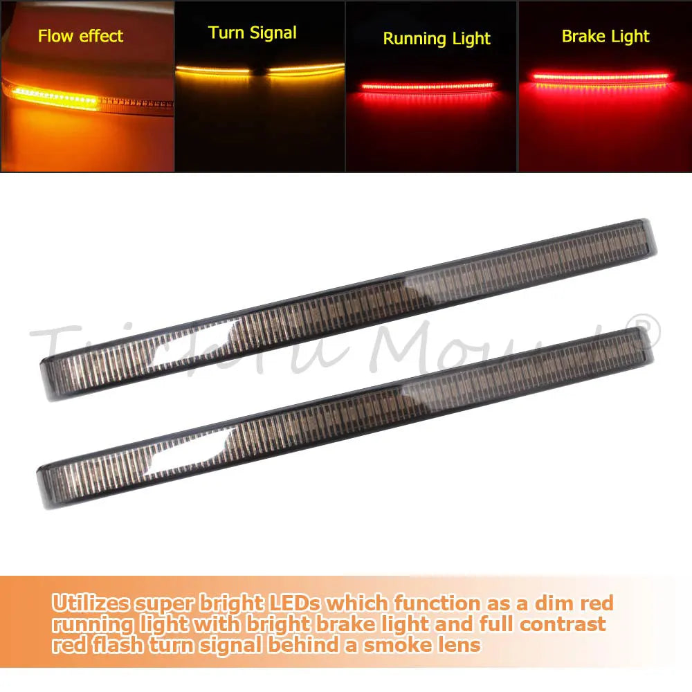 Motorcycle Saddlebag LED Flowing Light Turn Signal Brake Running Lamp For Harley Touring Road King Electra Street Glide 2014-23
