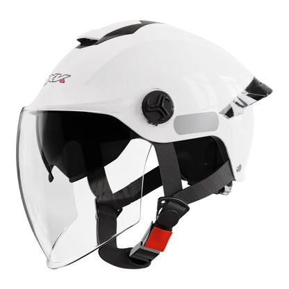 Summer impact protection safety open face motorbike helmet motorcycle short lens ordinary tail wing black