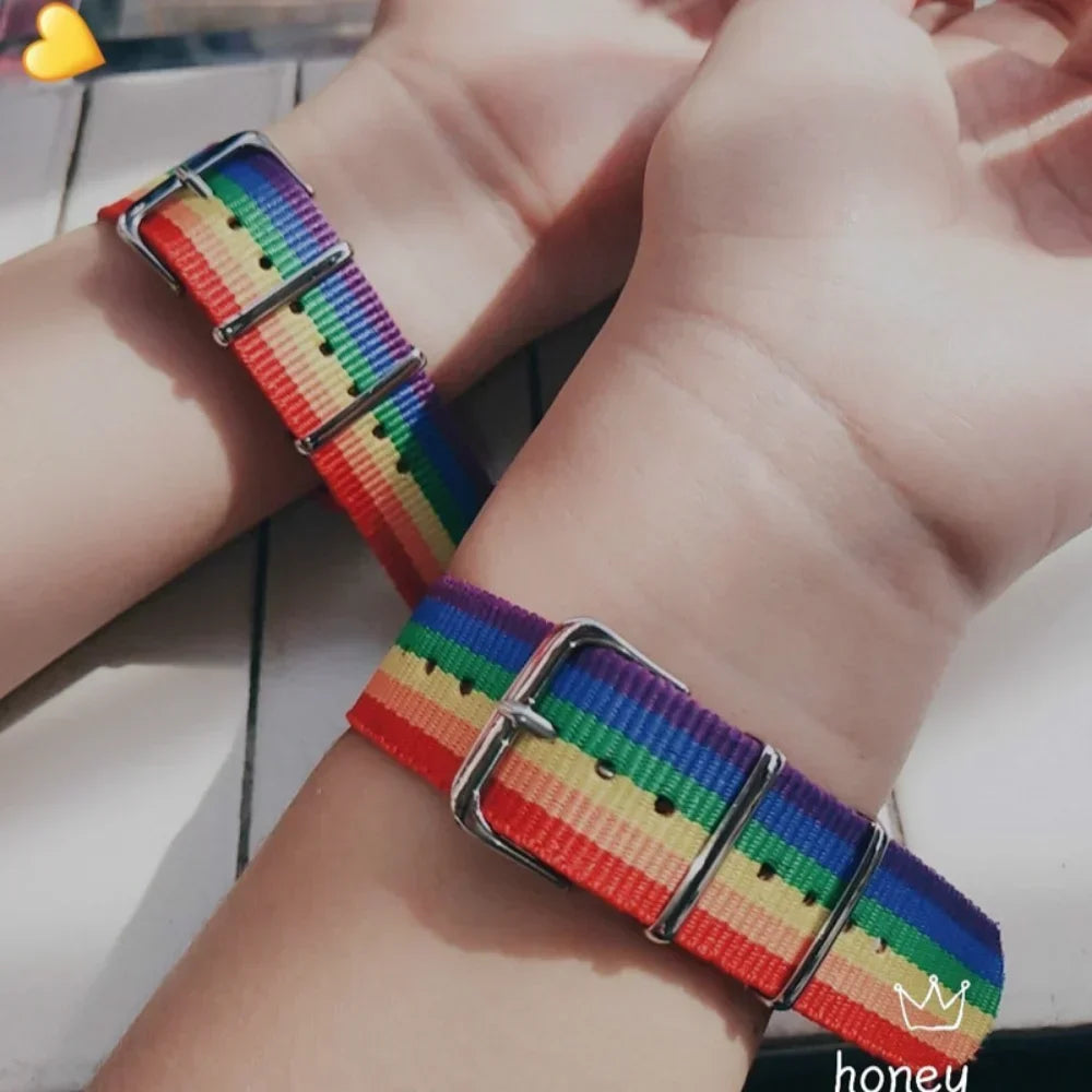 Nepal Rainbow Lesbians Gays Bisexuals Transgender Bracelets for Women Girls Pride Woven Braided Men Couple Friendship Jewelry