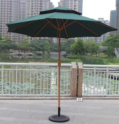 Luxury Custom Wooden Patio Umbrella Aluminum Frame Backyard Garden Sunshade for Outdoor Beach Hotel & Park Use