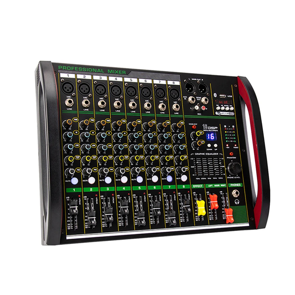 4 / 8-Channel Mixer DSP Reverberation Effect Professional Bluetooth USB Audio Mixer Balance Family Karaoke Stage Performance KTV