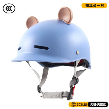 Cartoon Motorcycle Helmet Cute Half Helmet Unisex Sports Cycling Safety Helmet Summer Sun Protection Casco Moto Capacete