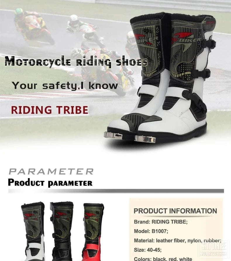Motorcycle Boots Men Waterproof PU Boots Anti-drap Moto Boots Motocross Motorcycle Shoes Protection Motorcycle Long Thigh Boots