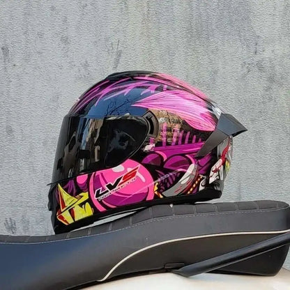 Motorcycle Helmet  four seasons LVS  Professional racing dual lens safety helmet motorcycle full face protector, approved by DOT
