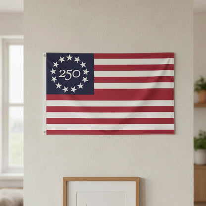 250 Anniversary USA Flag 3x5 FT 250 Years America Flag with Brass Grommets Patriotic Decor for Outdoor Front Door Porch Wall