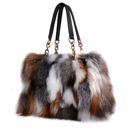 2025 New Clothing Designer Luxury Soft Fox Hair High-end Handbag Fashion Large Capacity Charm Women's Special Fur Bag