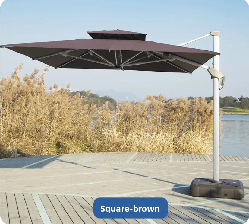 LED Roman Umbrella, Sunshade, Rainproof, UV Protection,Thickened Material, Aluminum Alloy Columns, Rotatable, Outdoor Umbrella