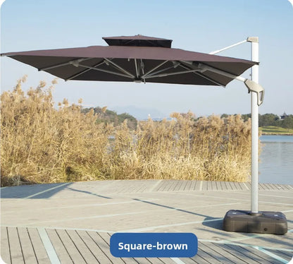 LED Roman Umbrella, Sunshade, Rainproof, UV Protection,Thickened Material, Aluminum Alloy Columns, Rotatable, Outdoor Umbrella