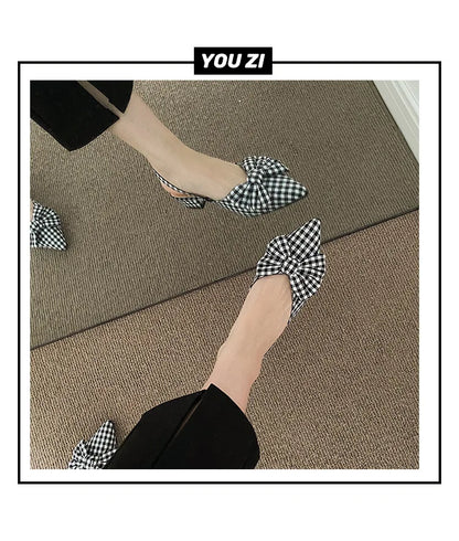 maogu Bow Polka Dot Pointed Toe Stiletto Sandals Luxury Sandals Women Designers Elegant Party Sandal 2023 Fashion Women Shoes 39