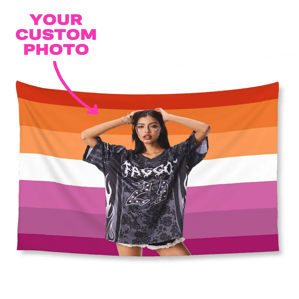 Custom Lesbian Pride Flag Lgbt Tapestry Pride Rainbow Flag LGBTQ Double Stitched For Dorm Room Decoration Garden Yard