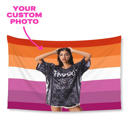Custom Lesbian Pride Flag Lgbt Tapestry Pride Rainbow Flag LGBTQ Double Stitched For Dorm Room Decoration Garden Yard