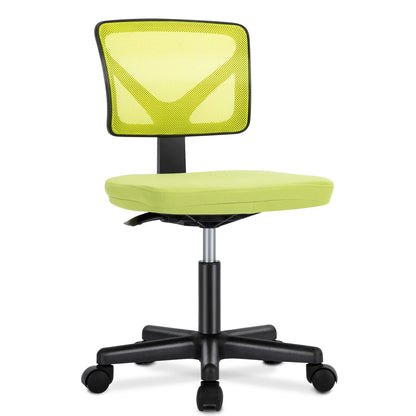 MCQ Armless Office Chairs with Swivel Rolling Wheels Ergonomic Mesh Mid Back Adjustable Height Computer Work Vanity Desk Chairs