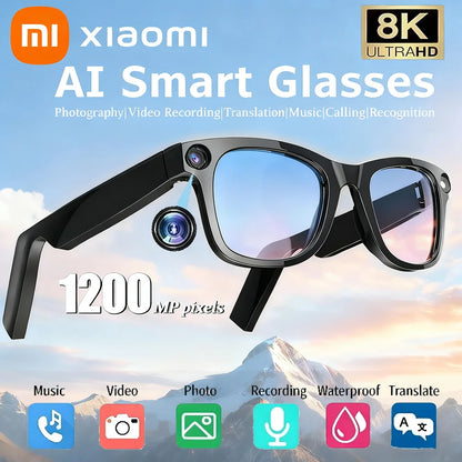 Xiaomi AI Smart Glasses 8K HD Photochromic Multifunction Translate Camera Glasse Bluetooth Calling Voice Assistant Music Player