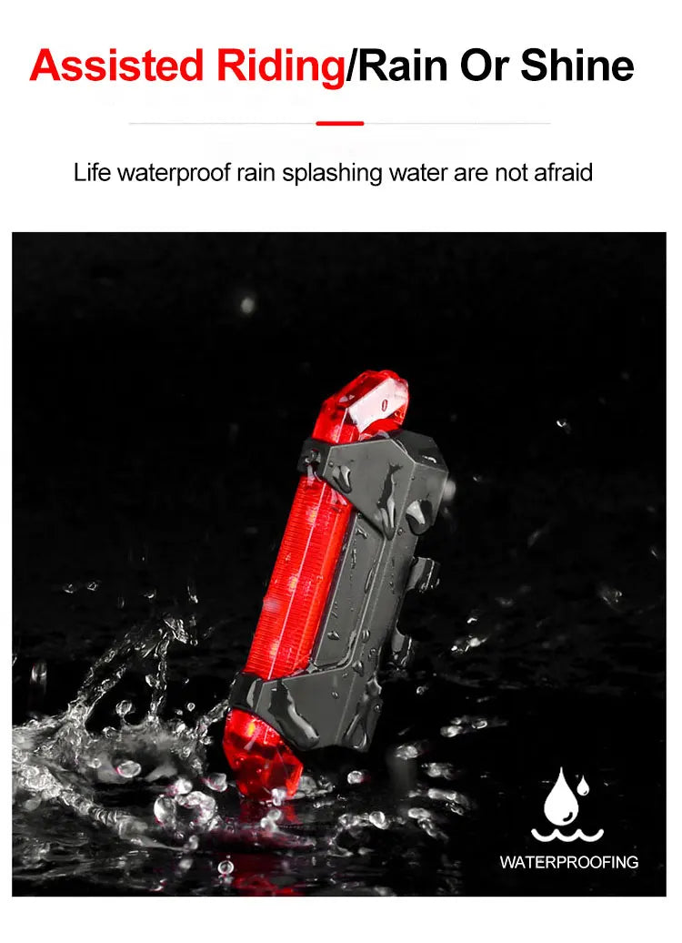 USB Rechargeable Bicycle Lights Bike Safety Warning Lamp Outdoor Waterproof Cycling Flashlight For Mountain And Road Bikes