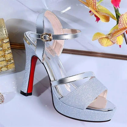 Luxury Women's Pumps Peep Toe Sexy Women Sandals High Quality Fish Mouth Shoes 11.5CM High Heels Shoes Women sandalias de mujer