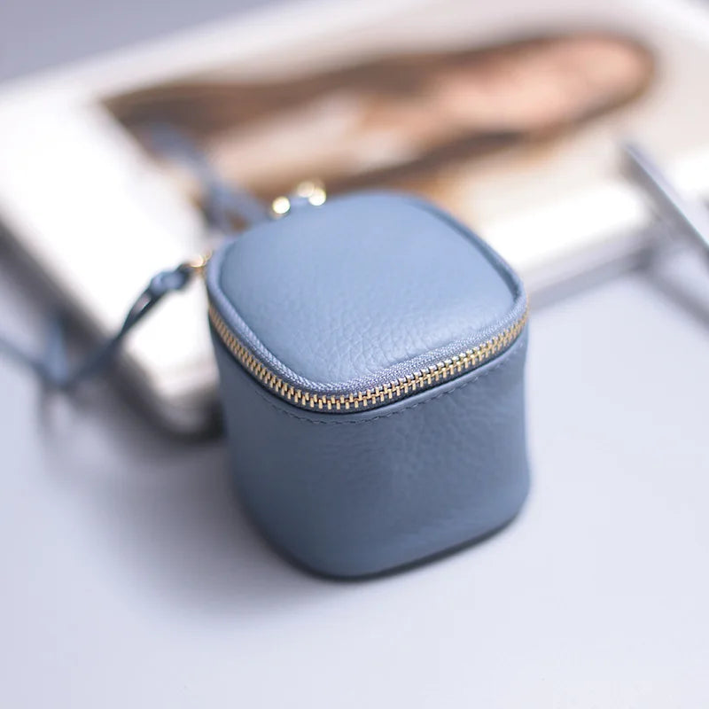 WERLLANDS PU Leather Pebbled Cube Coin Purse