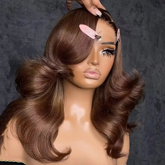 Chocolate Brown Body Wave Human Hair Wigs 13x6 Lace Frontal Wig Human Hair For Women Brazilian #4 Colored 13x4 Lace Front Wig