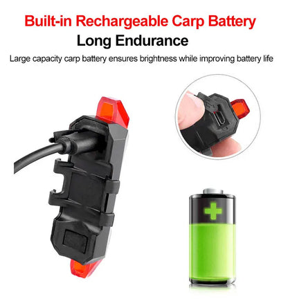 USB Rechargeable Bicycle Lights Bike Safety Warning Lamp Outdoor Waterproof Cycling Flashlight For Mountain And Road Bikes