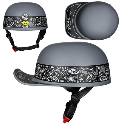 Baseball Cap Motorcycle Helmet Street Touring Half Helmet For Bike Cruiser Chopper Moped Scooter DOT Approved Moto Helmet